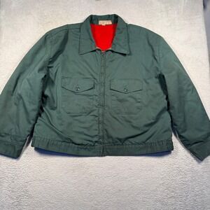 Red Kap Workwear Jacket Mens XXL Green Vintage 80s Cropped Boxy Made in USA